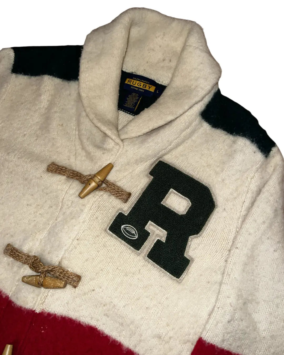 Vintage Ralph Lauren Rugby Shetland Wool Duffle Sweater