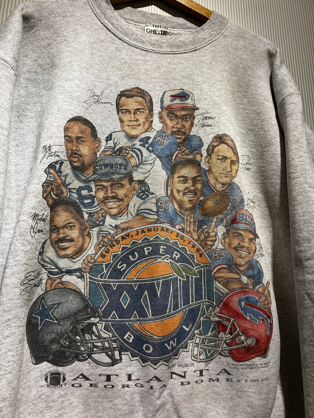 Vintage 1994 Dallas Cowboys vs Buffalo Bills Super Bowl Crewneck