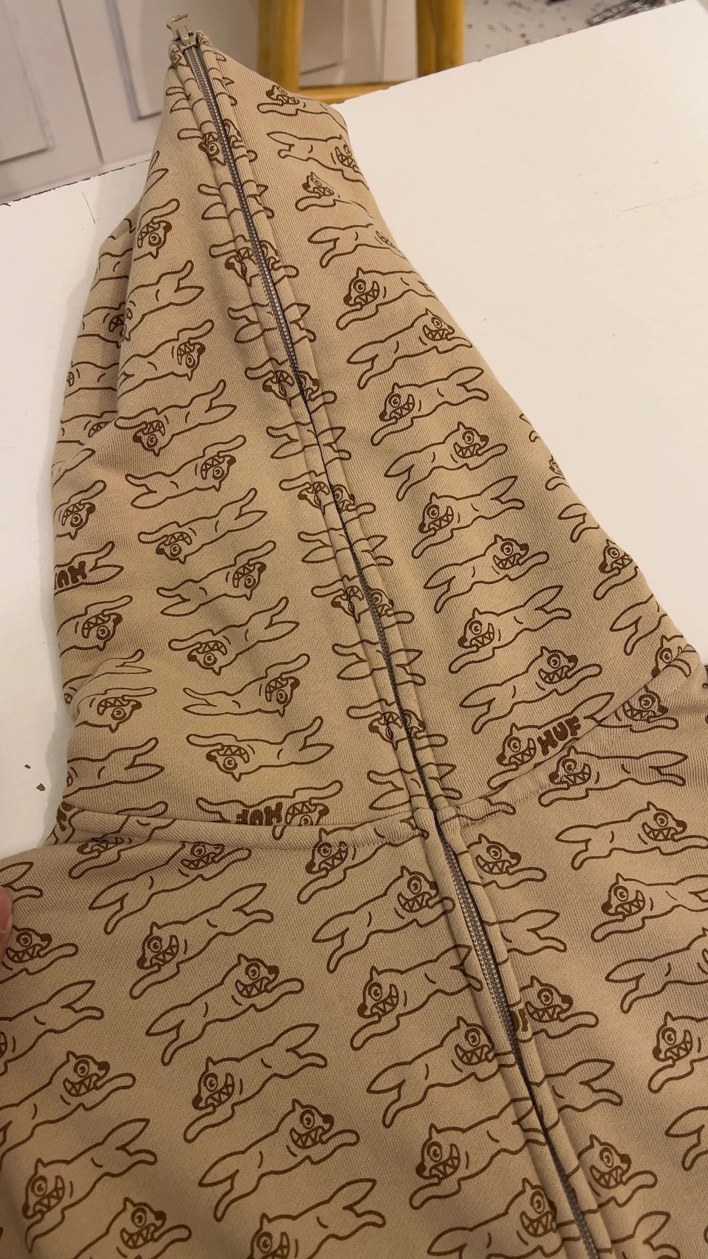 y2k BBC x HUF All Over Print Full Zip Up Hoodie product image 6