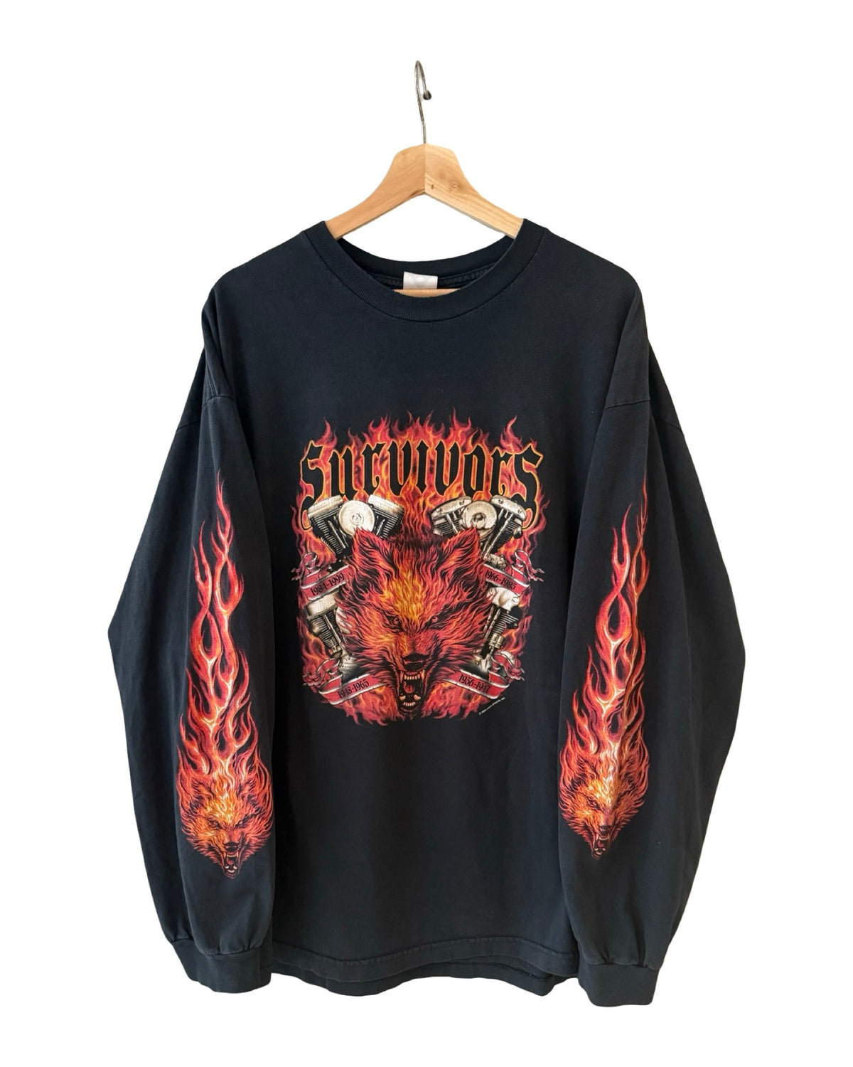 Vintage 2004 Wolfhead Survivors Flames L/S Tee product image 1