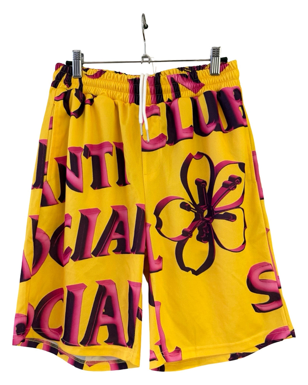 Anti Social Club Yellow Mesh Shorts product image 1