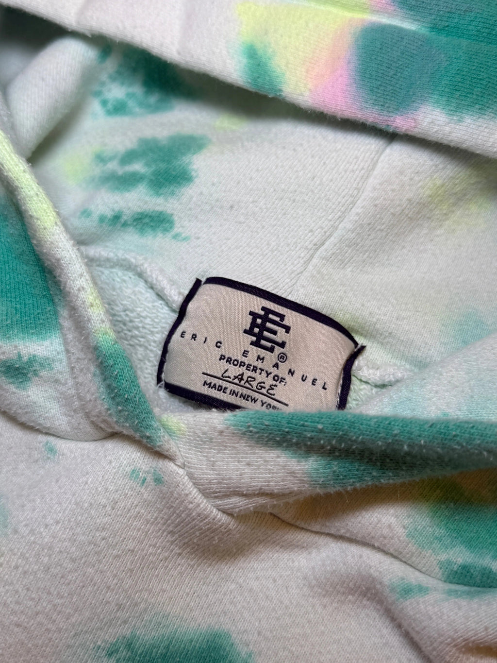 Archive Eric Emanuel Oversized White Tie Dye Hoodie product image 2