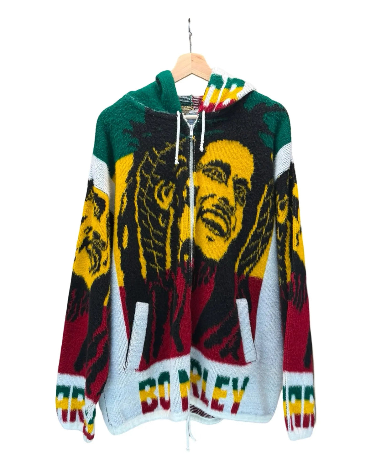 Vintage 90s Bob Marley Knit Zip Up Hoodie product image 1
