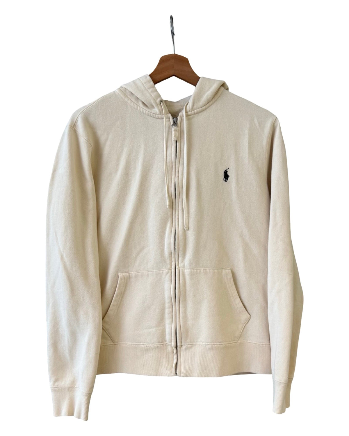 Vintage Polo Ralph Lauren Cream Zip Up Hoodie product image 1