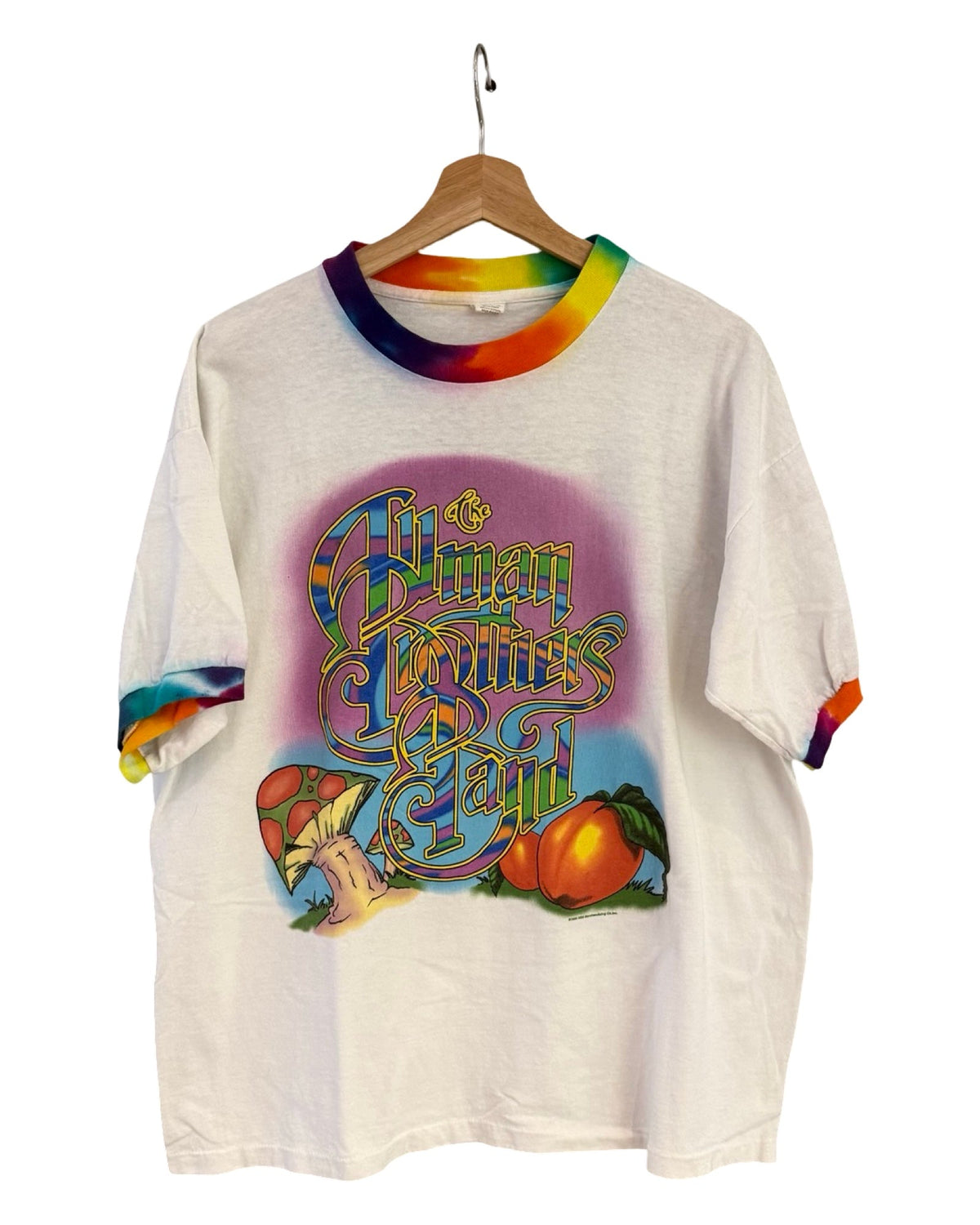 Vintage 90s Allman Brothers Band Give Peach Tie Dye Ringer product image 1