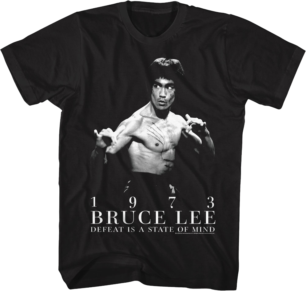 1973 Defeat Is A State Of Mind Bruce Lee T-Shirt product image 1