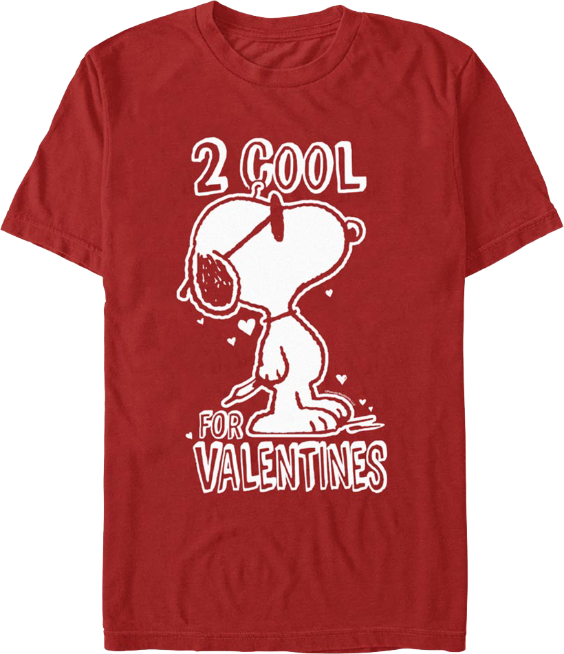 2 Cool For Valentines Peanuts T-Shirt product image 1