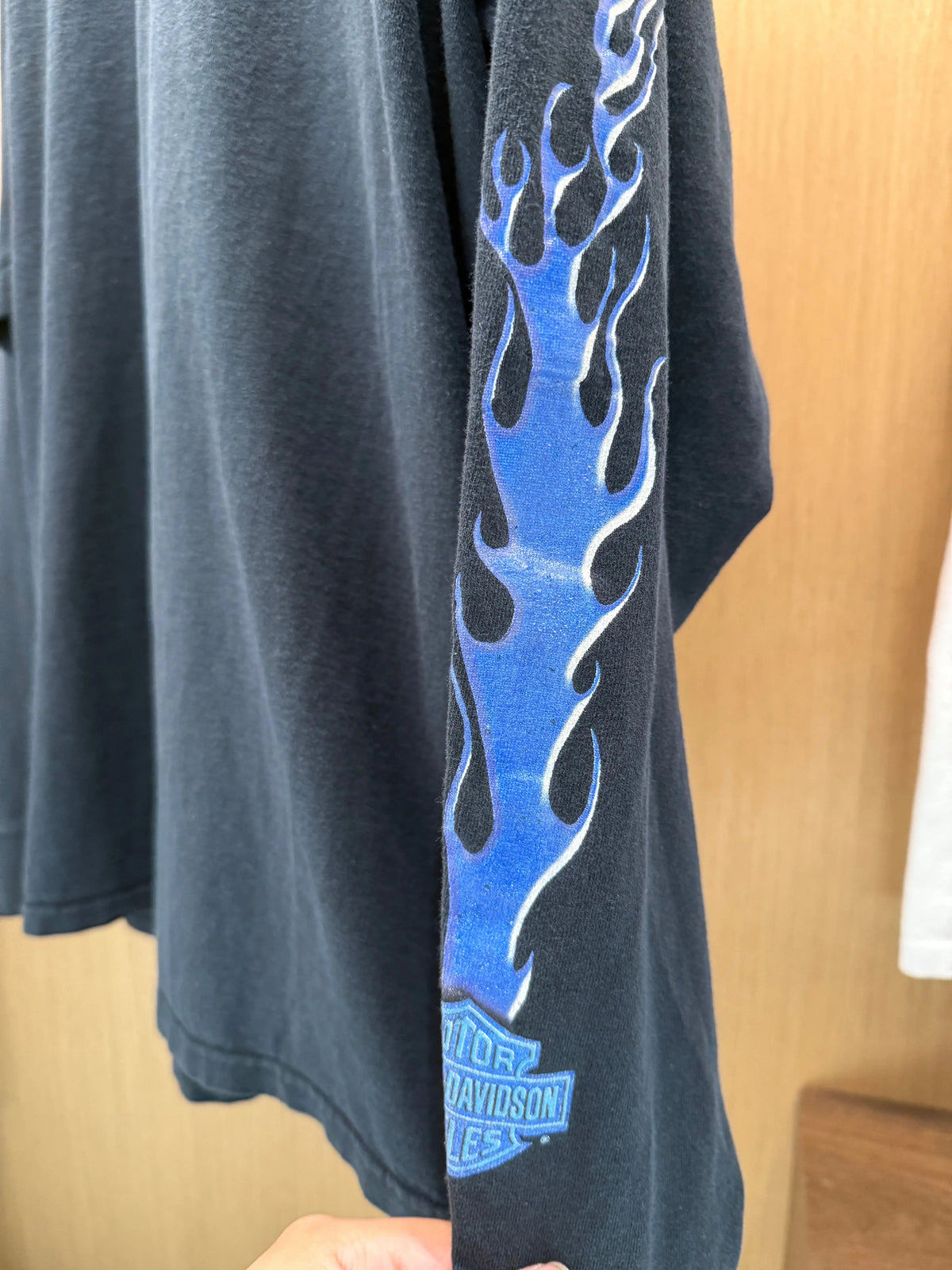 Vintage 2001 Harley Davidson Blue Flames L/S Tee product image 3