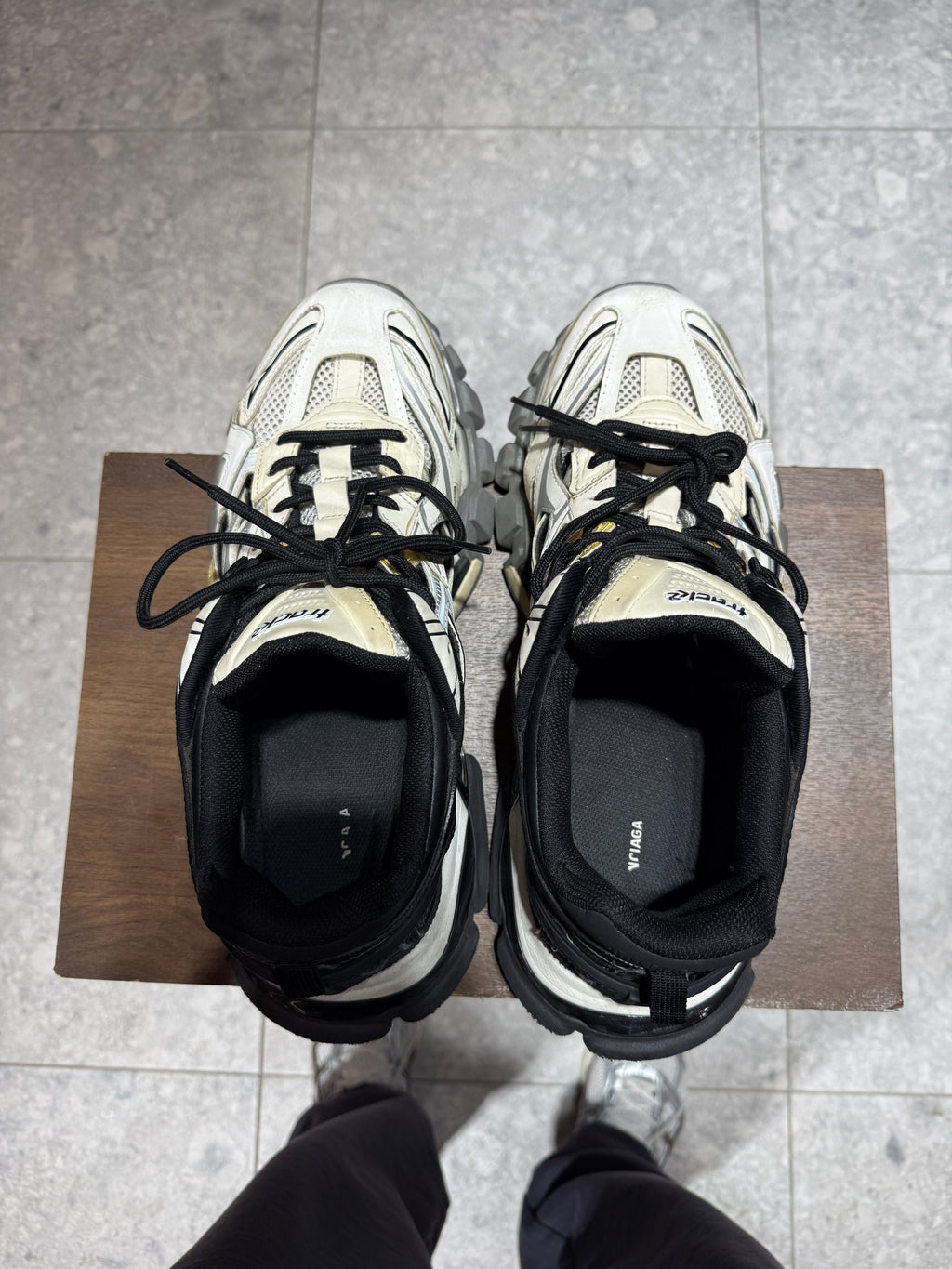 Balenciaga Track 2 Beige White Black Runners Sneakers