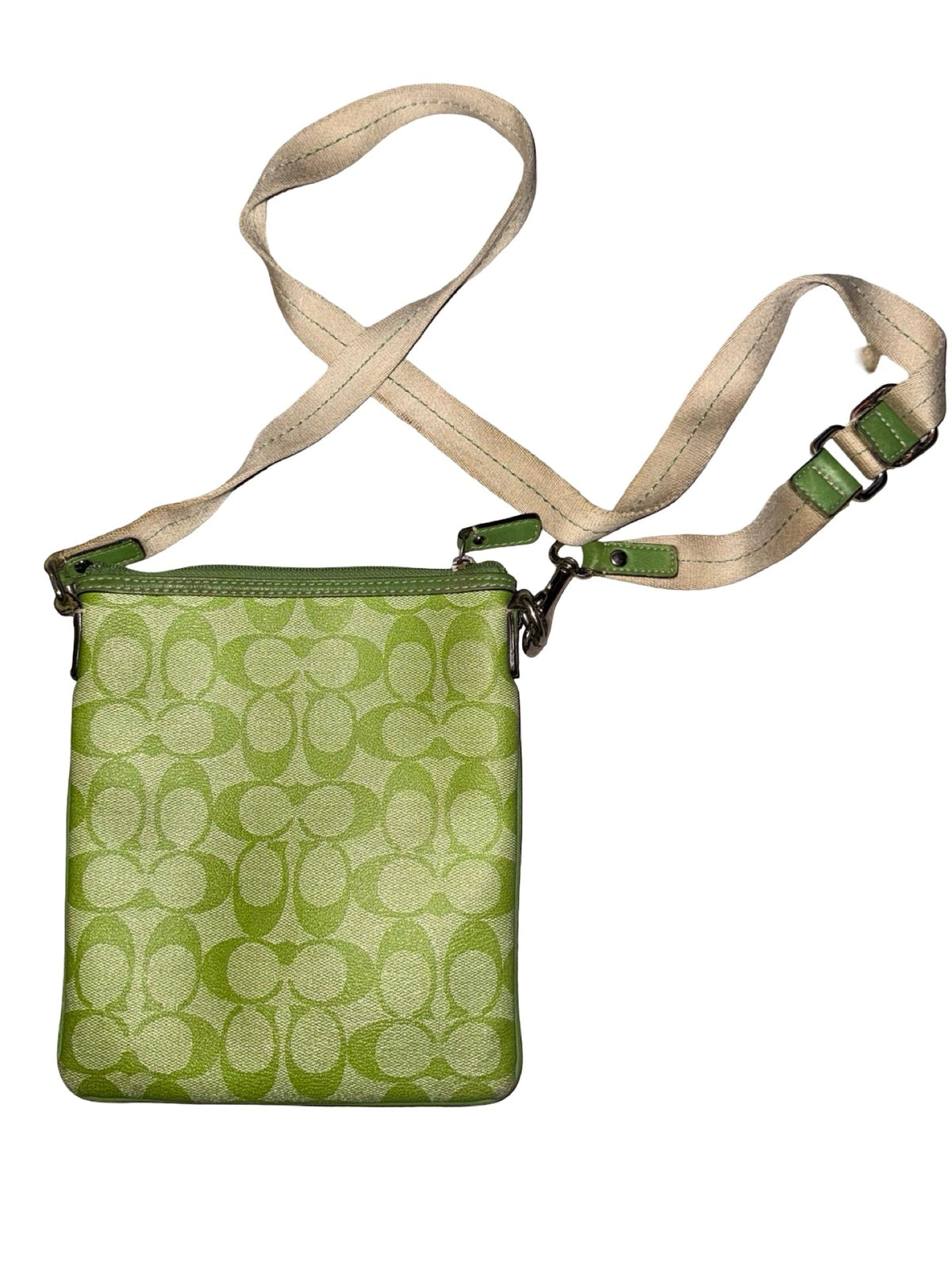 Vintage y2k Coach Green Monogram Sidebag