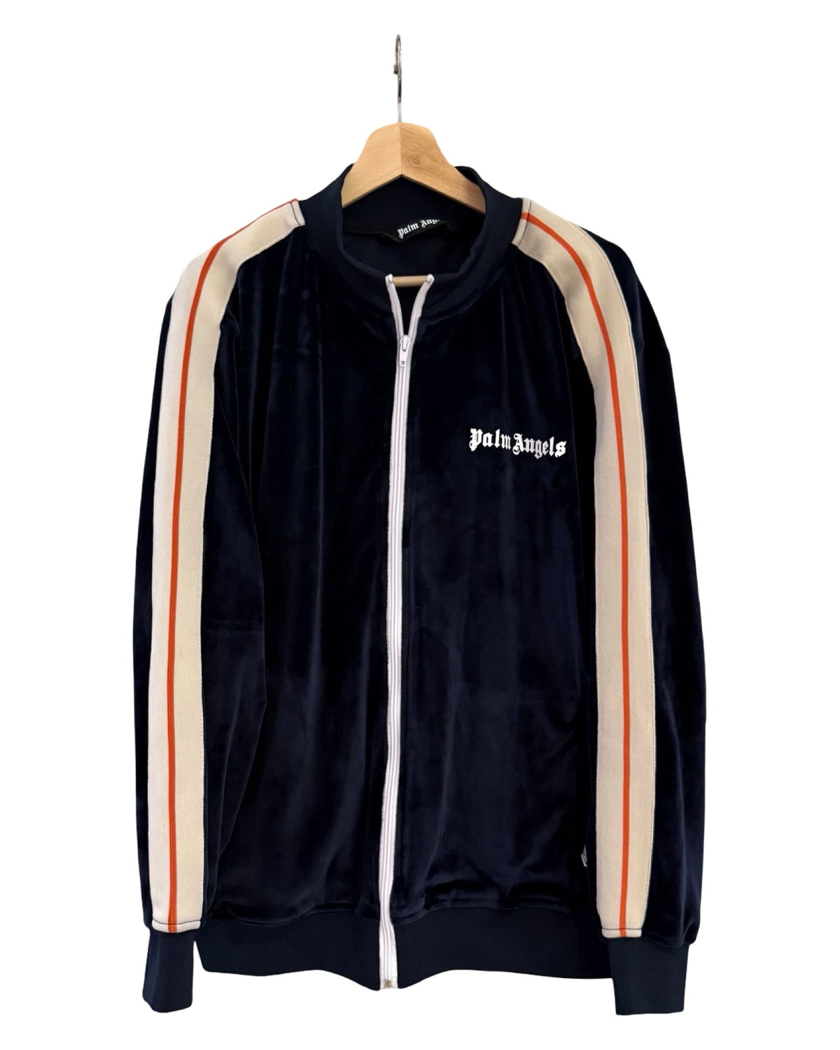 Palm Angels Blue Velvet Tracksuit Top & Bottom Set