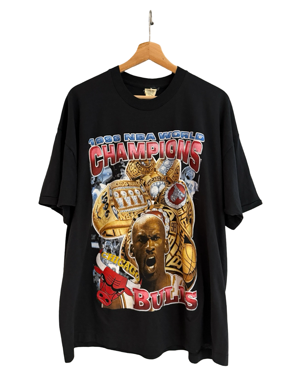 Vintage 1998 Chicago Bulls 6-Rings Champions Rap Tee product image 1