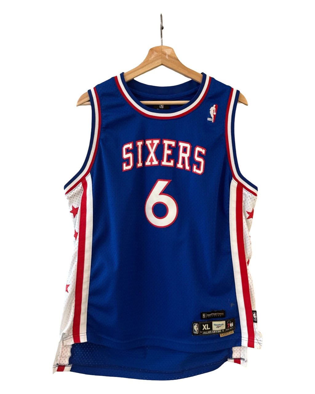 Vintage Phildelphia 76ers Julius Erving 6 NBA Reebok Jersey product image 1
