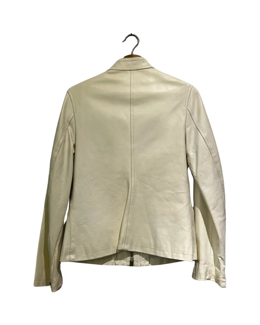 BJ 90s Specchio White Leather Jacket product image 2
