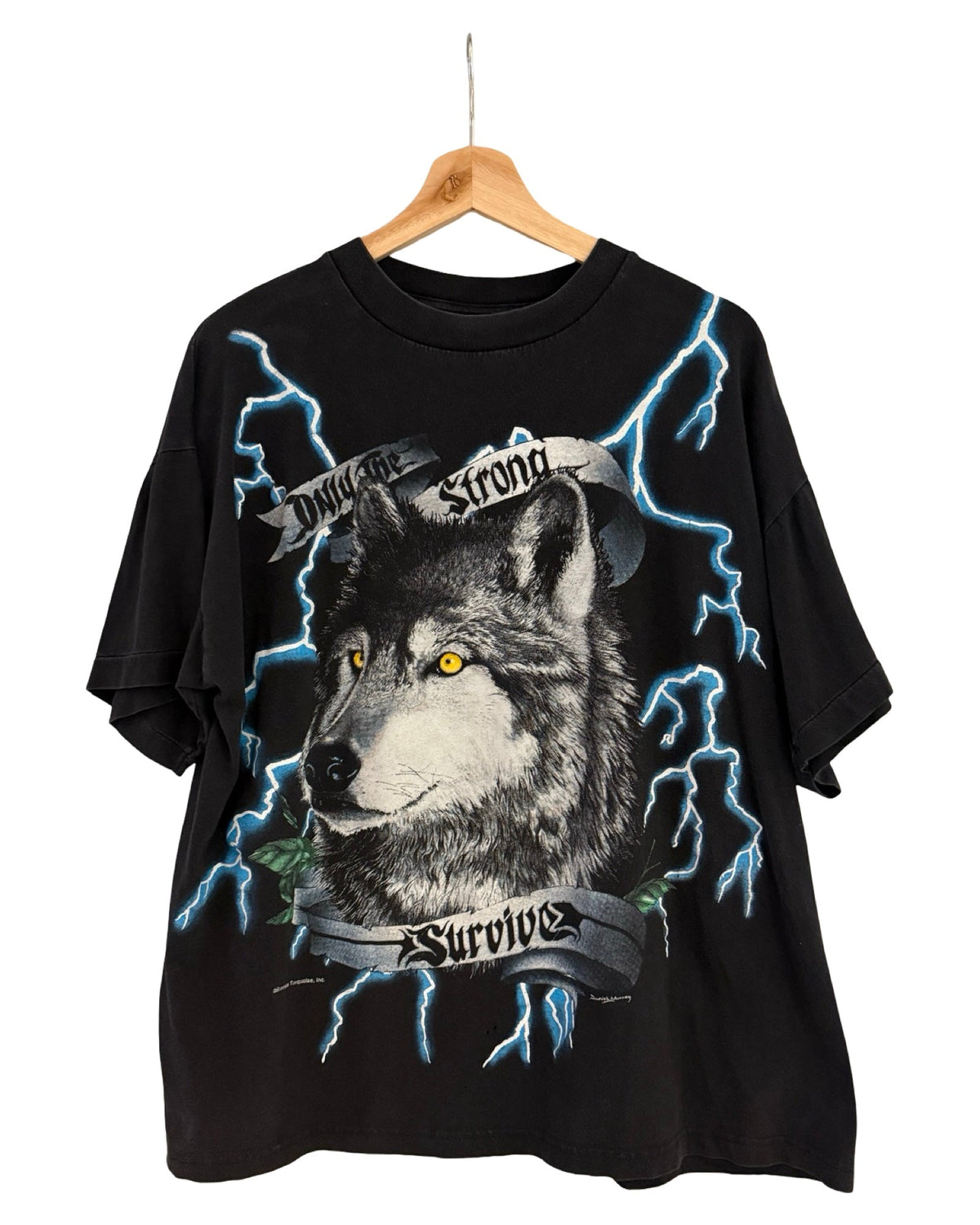 Vintage 90s American Thunder Survivors Wolf Tee product image 1