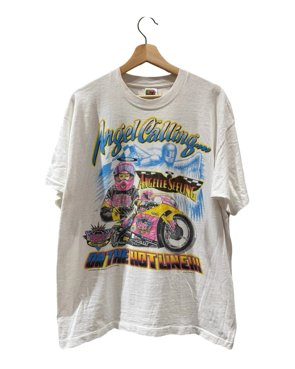 Vintage 1997 Angelle Seeling Motorcycle Racing Tee product image 1