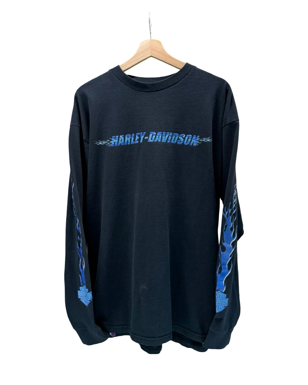Vintage 2001 Harley Davidson Blue Flames L/S Tee product image 1