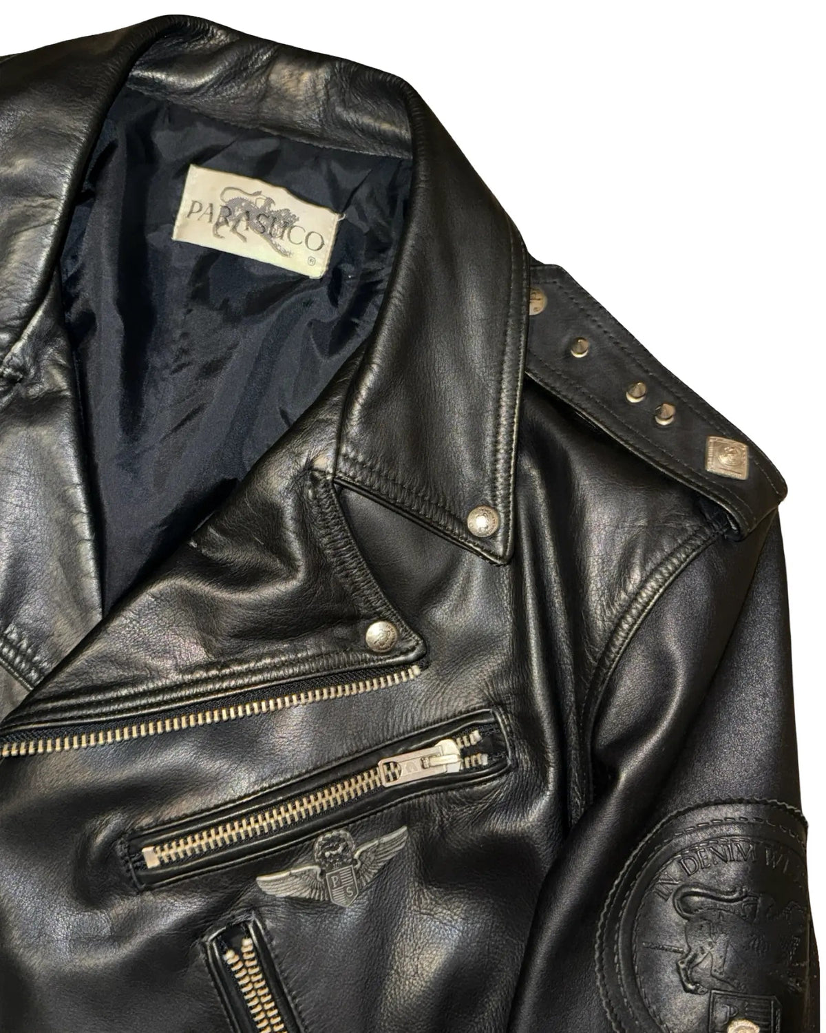 Vintage 90s Parasuco Studded Perfecto Leather Motorcycle product image 3
