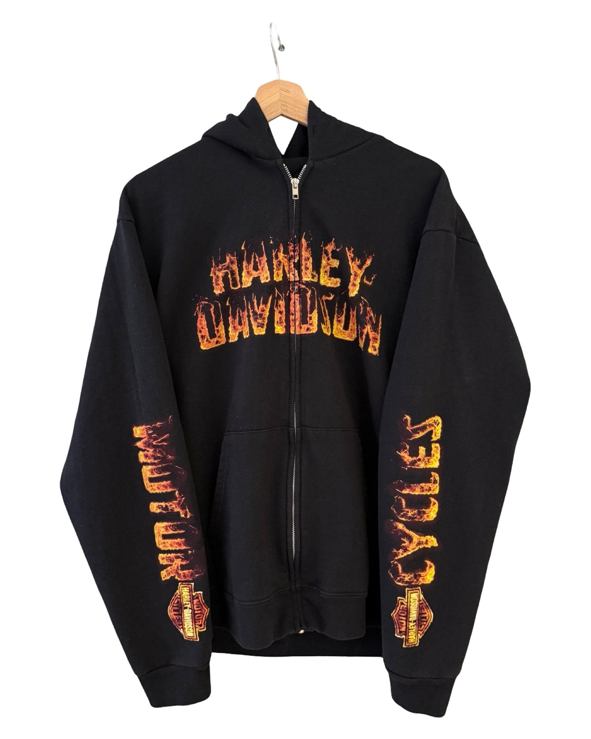 Vintage Harley Davidson Flames Zip Up Hoodie product image 1