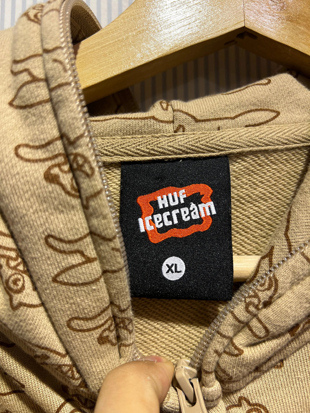 y2k BBC x HUF All Over Print Full Zip Up Hoodie product image 5