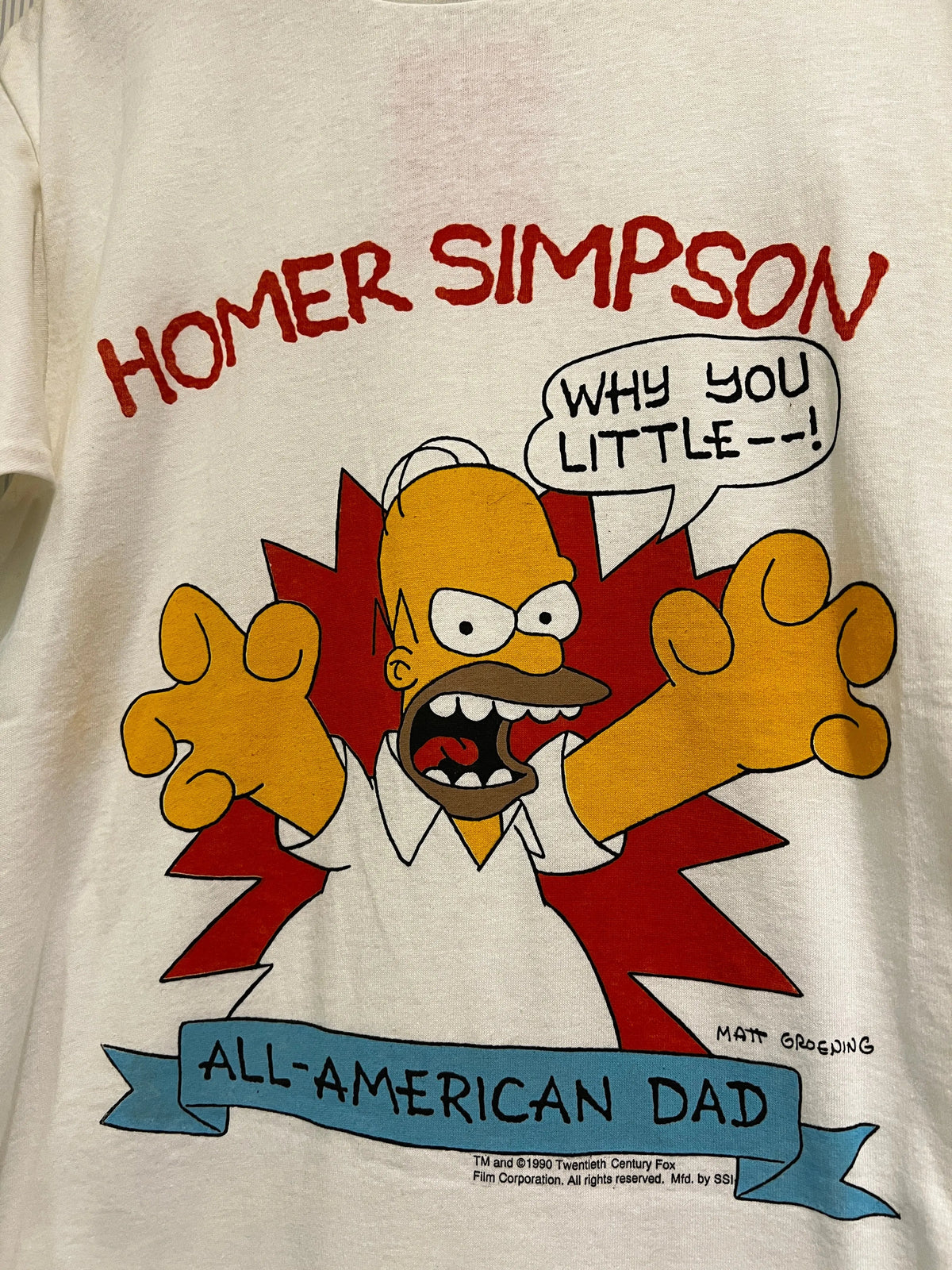 Vintage 1990 The Simpsons Homer American Dad Promo Tee product image 2