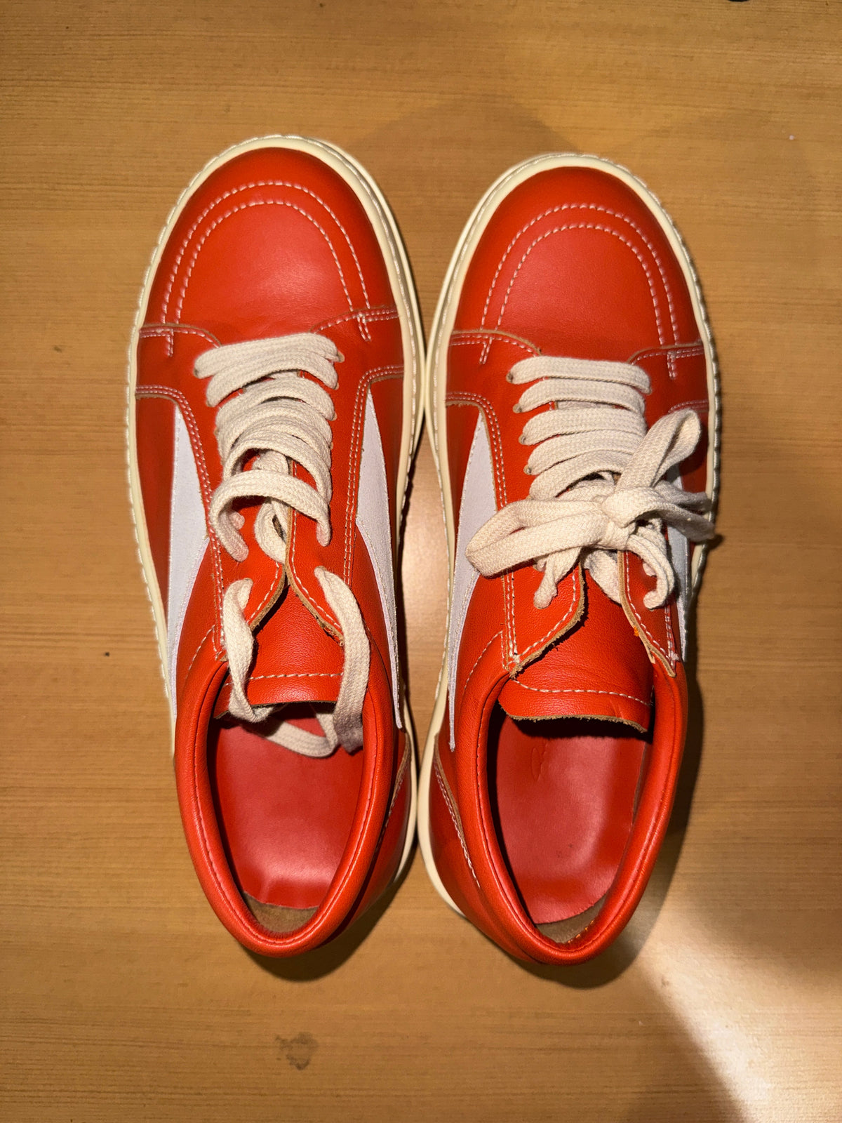 Size 7 / AW22 Rick Owens Suede Orange Strobe Vans