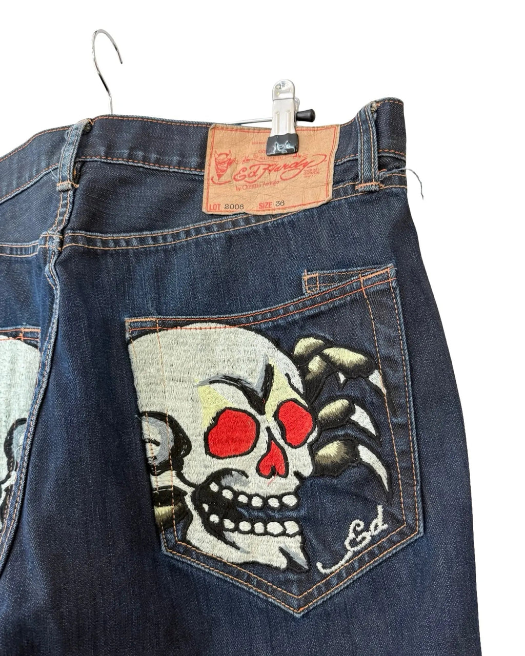 Vintage 36x32 Ed Hardy Baggy Embroidered Jeans