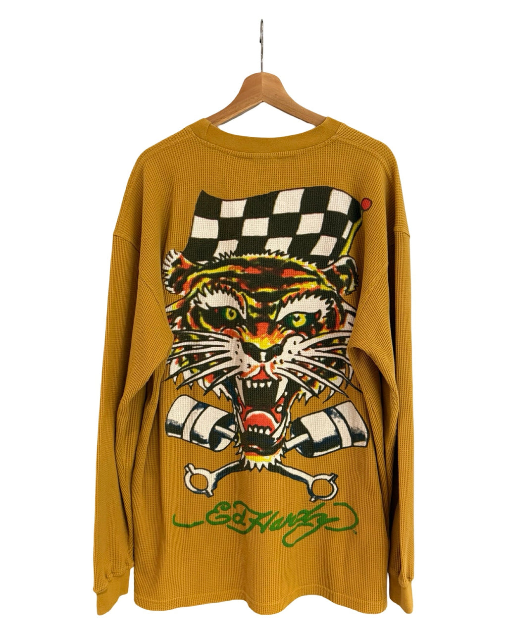 Vintage Y2K Ed Hardy Double Sided Yellow Thermal