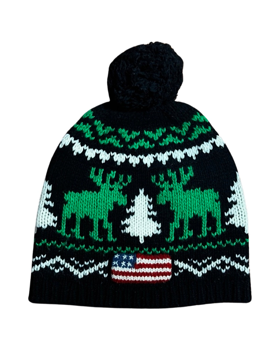 Vintage Polo Ralph Lauren Black Green Snowflake Sweater