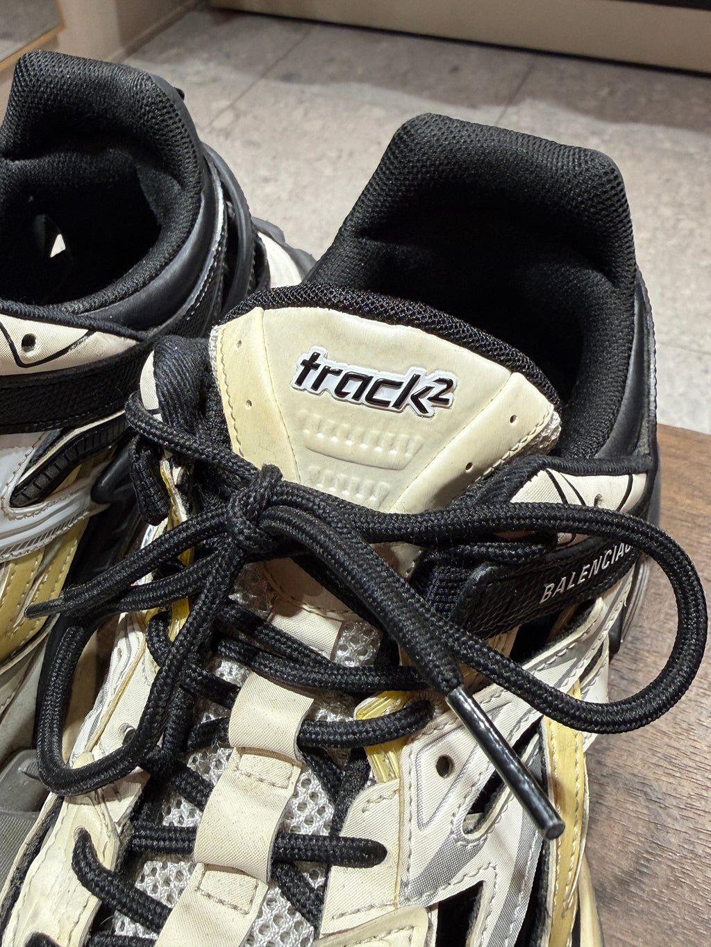 Balenciaga Track 2 Beige White Black Runners Sneakers