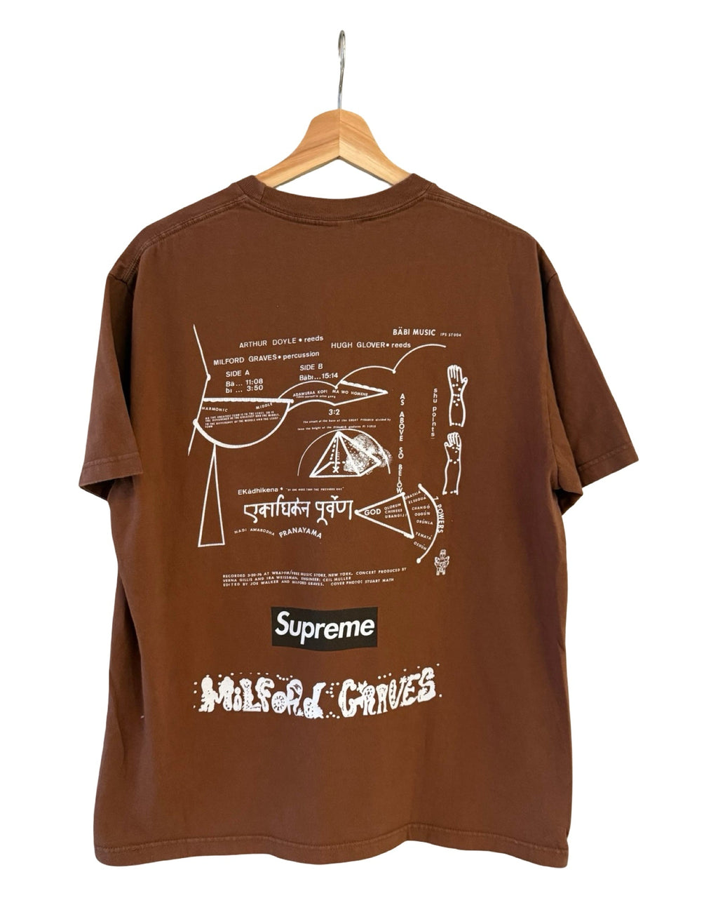 2022 Supreme x Milford Graves Brown Collab Tee product image 2