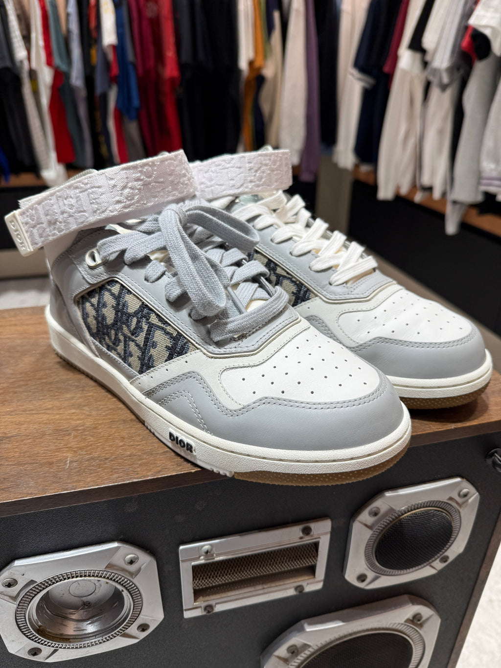 US 9 Dior B27 High Oblique Grey Sneakers