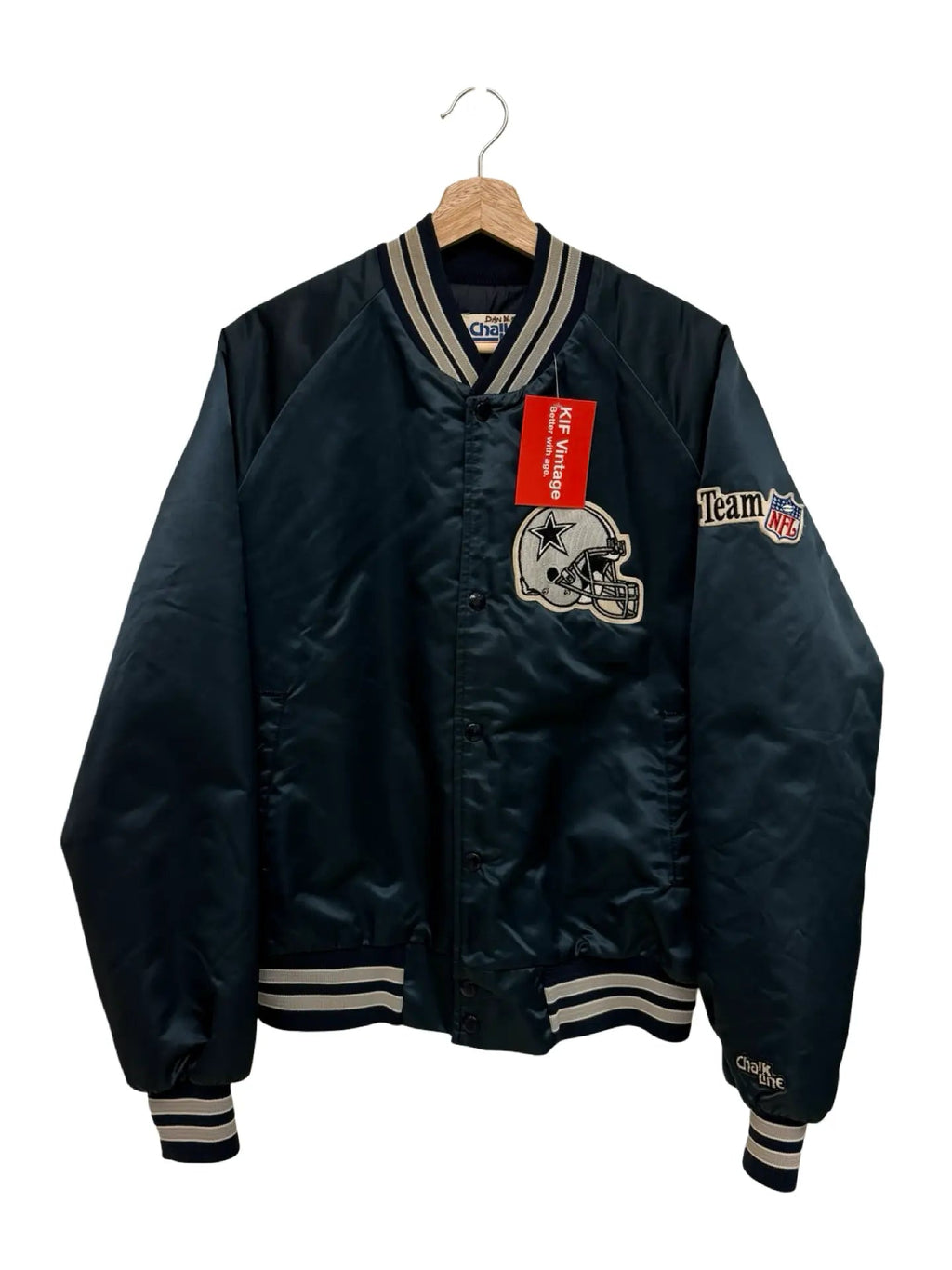 Vintage 90s Dallas Cowboys Satin Chalkline Team NFL Jacket product image 1