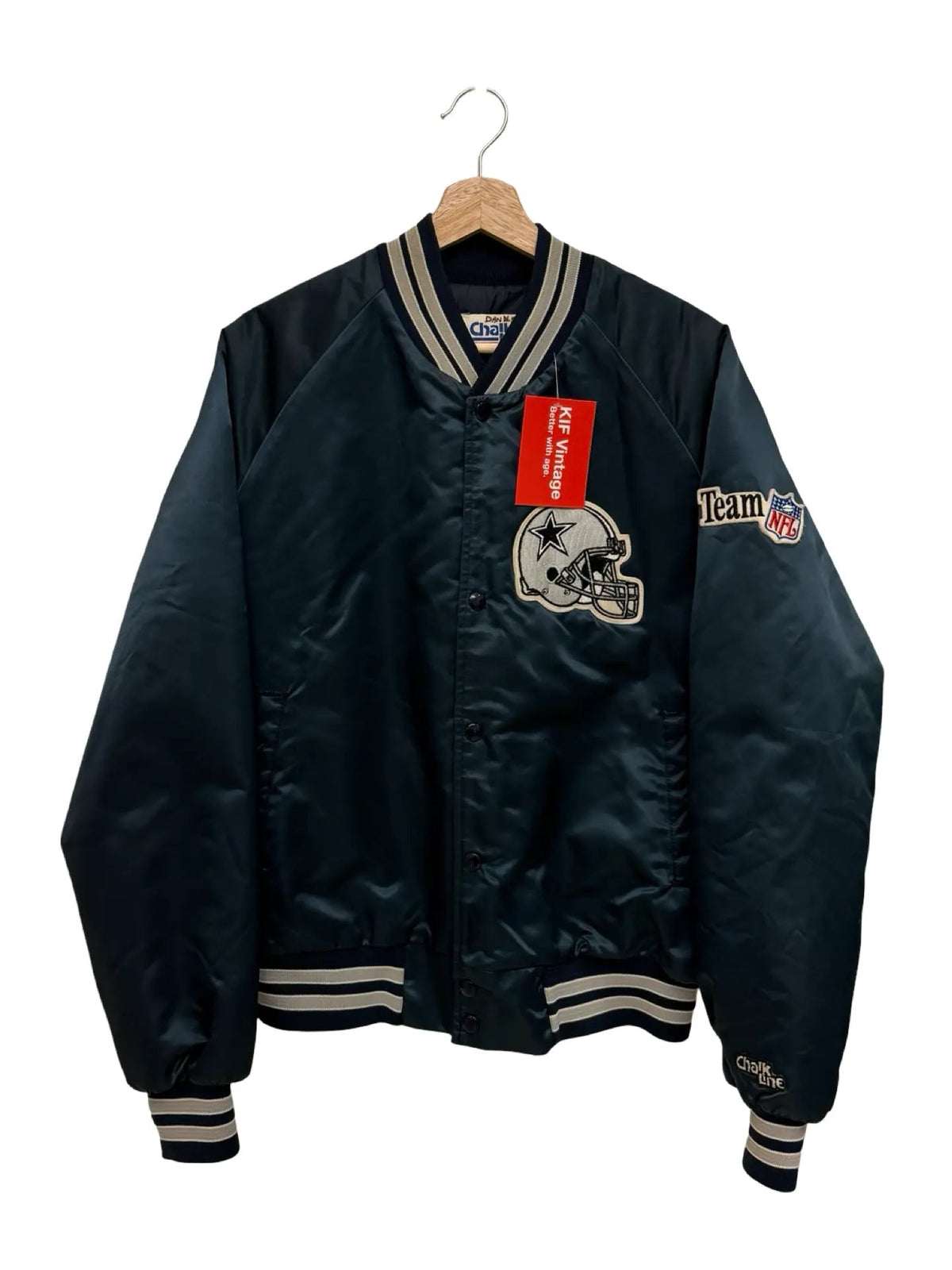 Vintage 90s Dallas Cowboys Satin Chalkline Team NFL Jacket product image 1