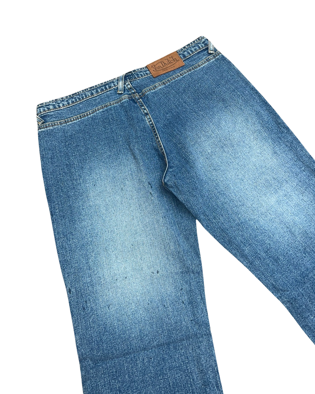 Womens y2k Vintage Von Dutch Sample Big Print Low Rise Jeans