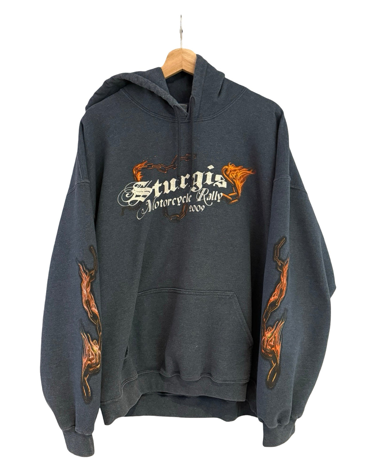 Vintage 2009 Sturgis Motorcycle Flames Hoodie product image 2