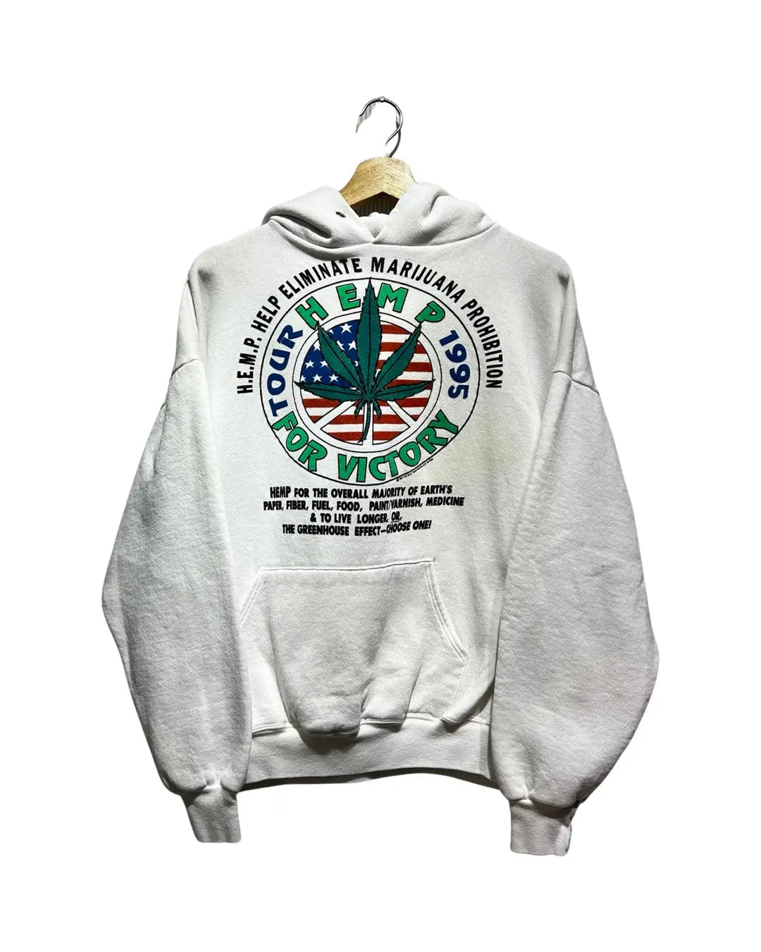 Vintage 1995 HEMP For Victory Marijuana Tour Hoodie product image 1