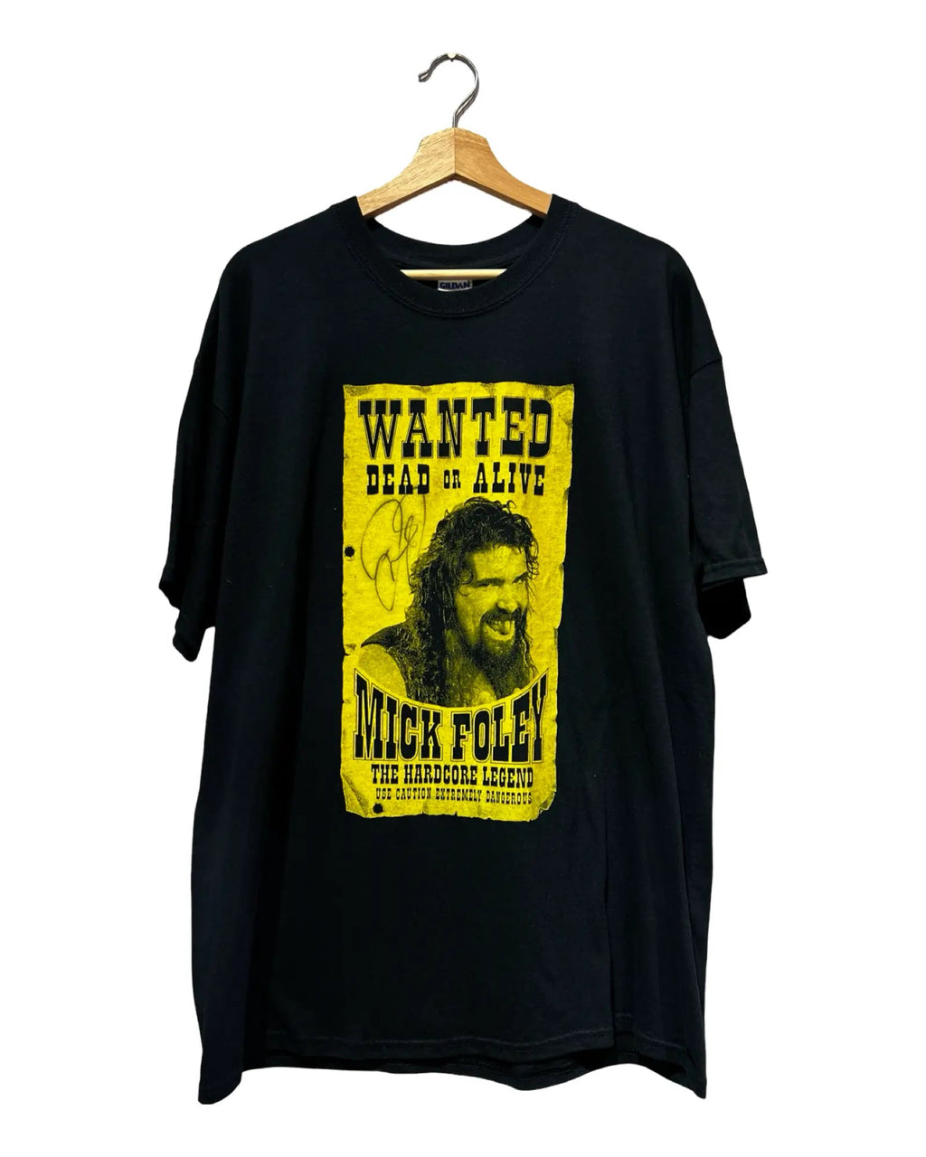 Vintage WWE Mick Foley Wanted Signed Tee product image 1