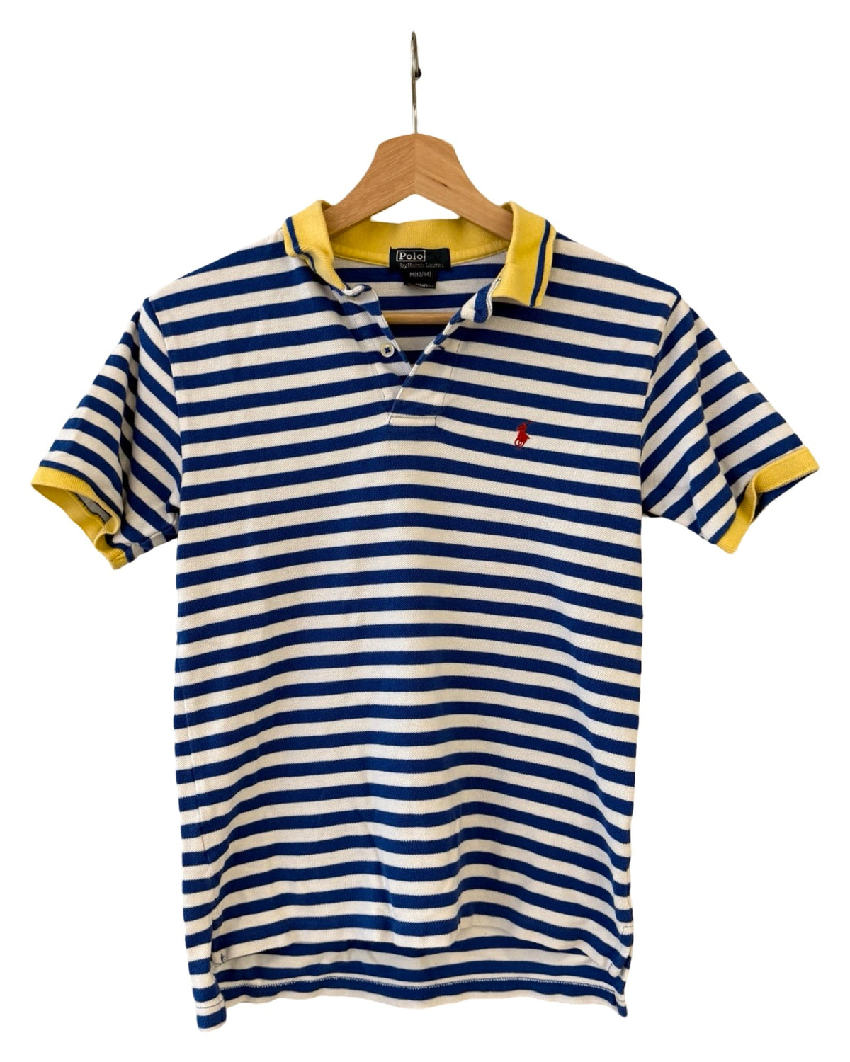 Womens Vintage Polo Ralph Lauren Blue Yellow Striped Shirt product image 1
