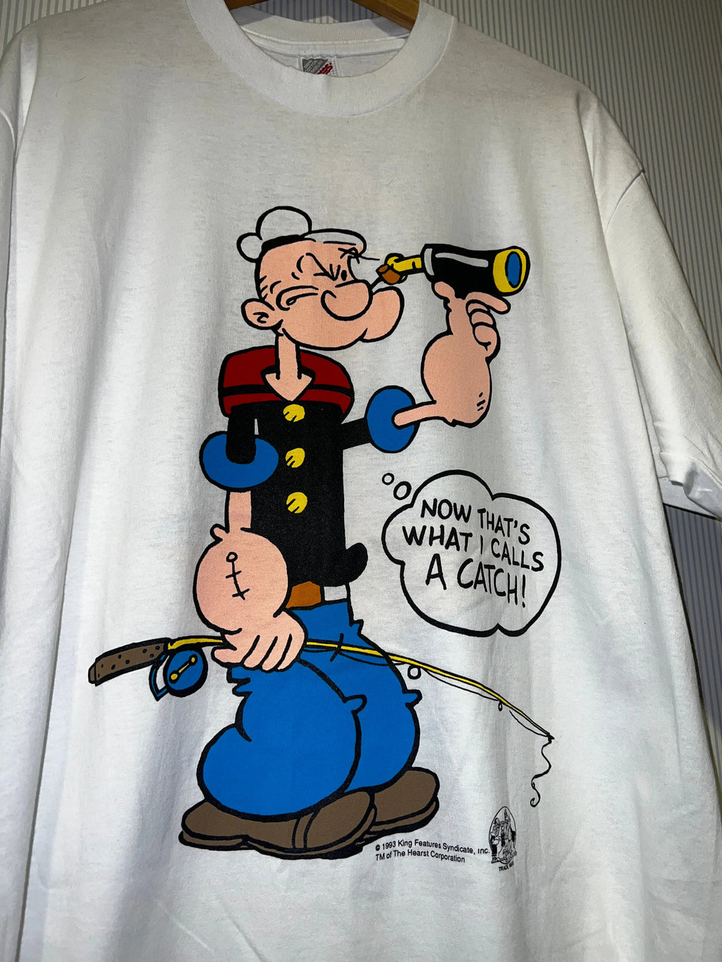 Vintage 1993 Popeye Catch Double Sided Tee product image 3