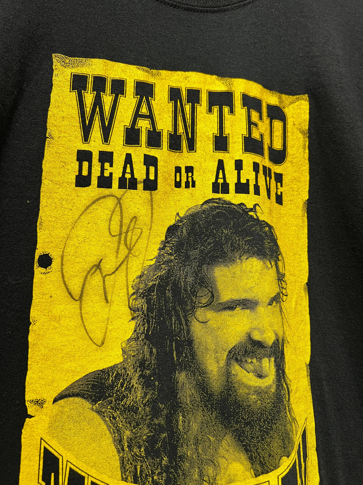 Vintage WWE Mick Foley Wanted Signed Tee product image 2