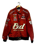 Vintage 90s Nascar Budweiser Suede & Leather Jacket product image 1