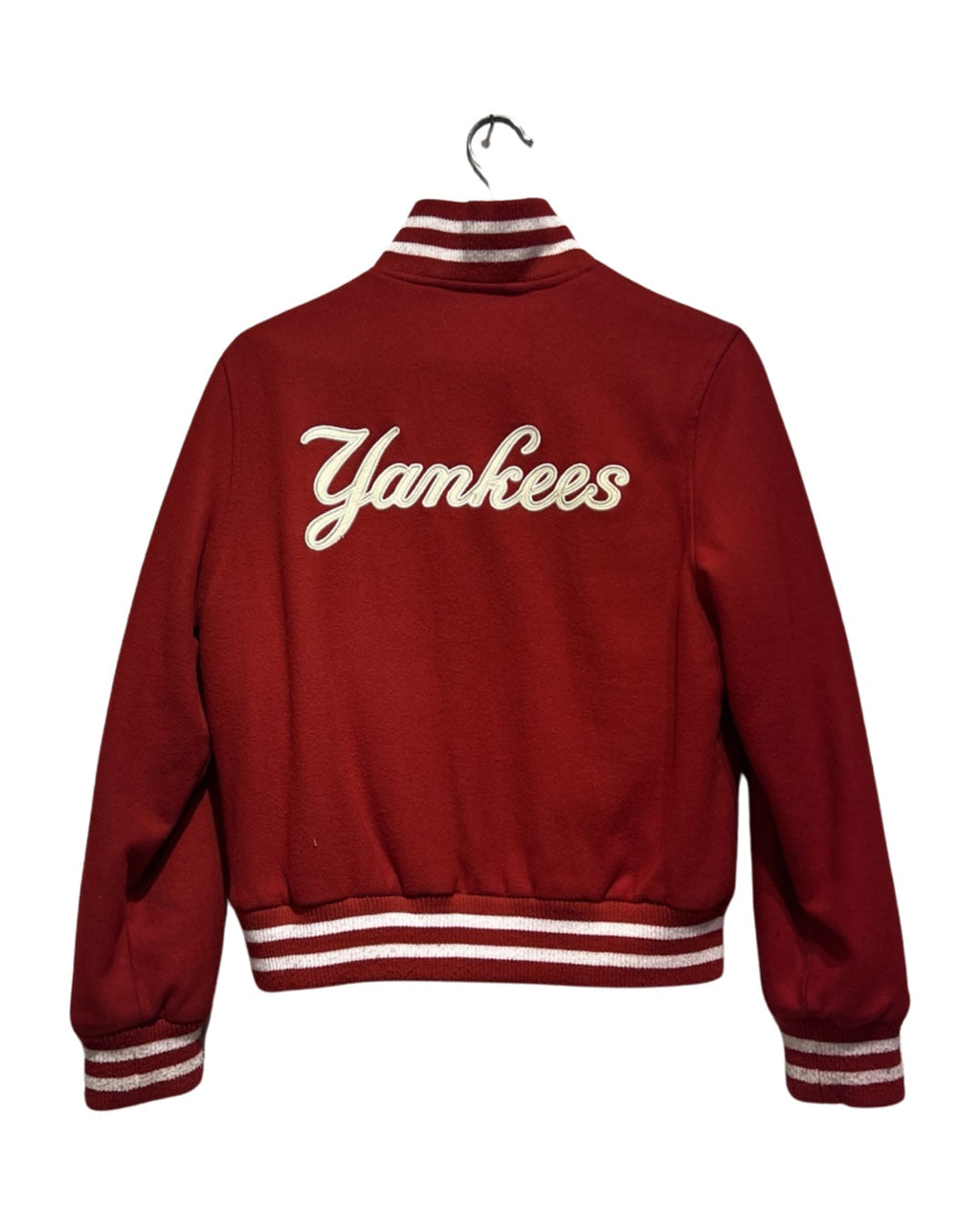 Vintage 90s New York Yankees Red Wool Varsity Jacket product image 2