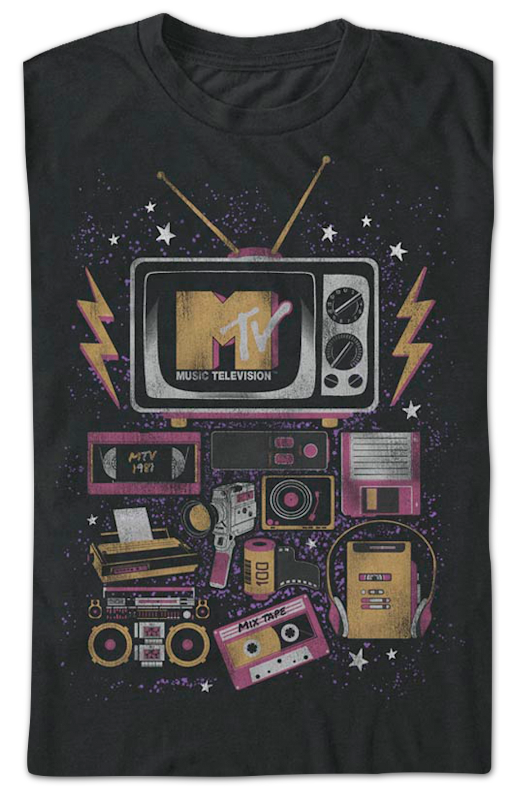 80s Electronics Collage MTV Shirt product image 2