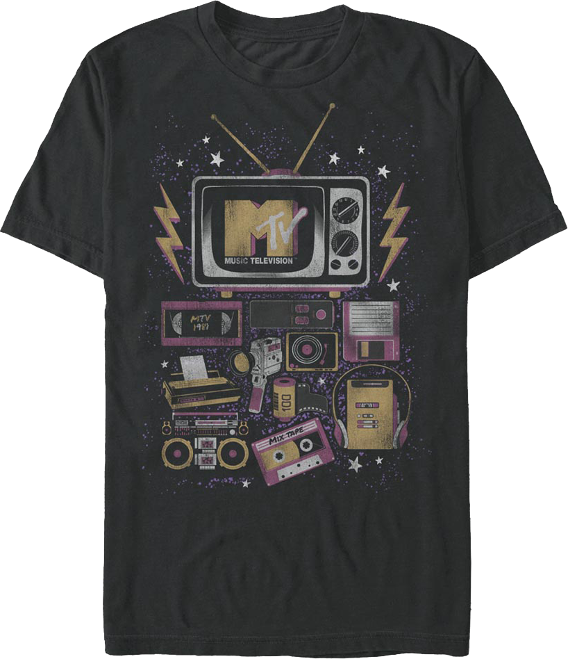 80s Electronics Collage MTV Shirt product image 1
