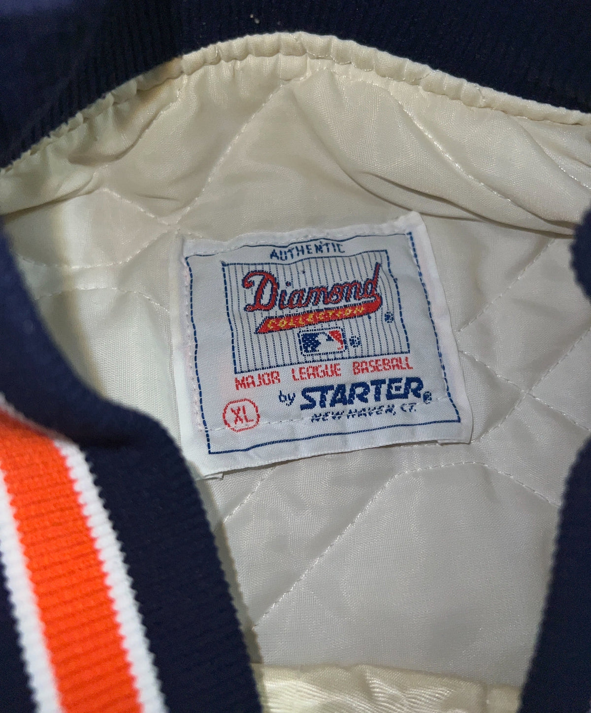 Vintage 90s Rare Detroit Tigers Cream Satin Diamond Starter product image 4