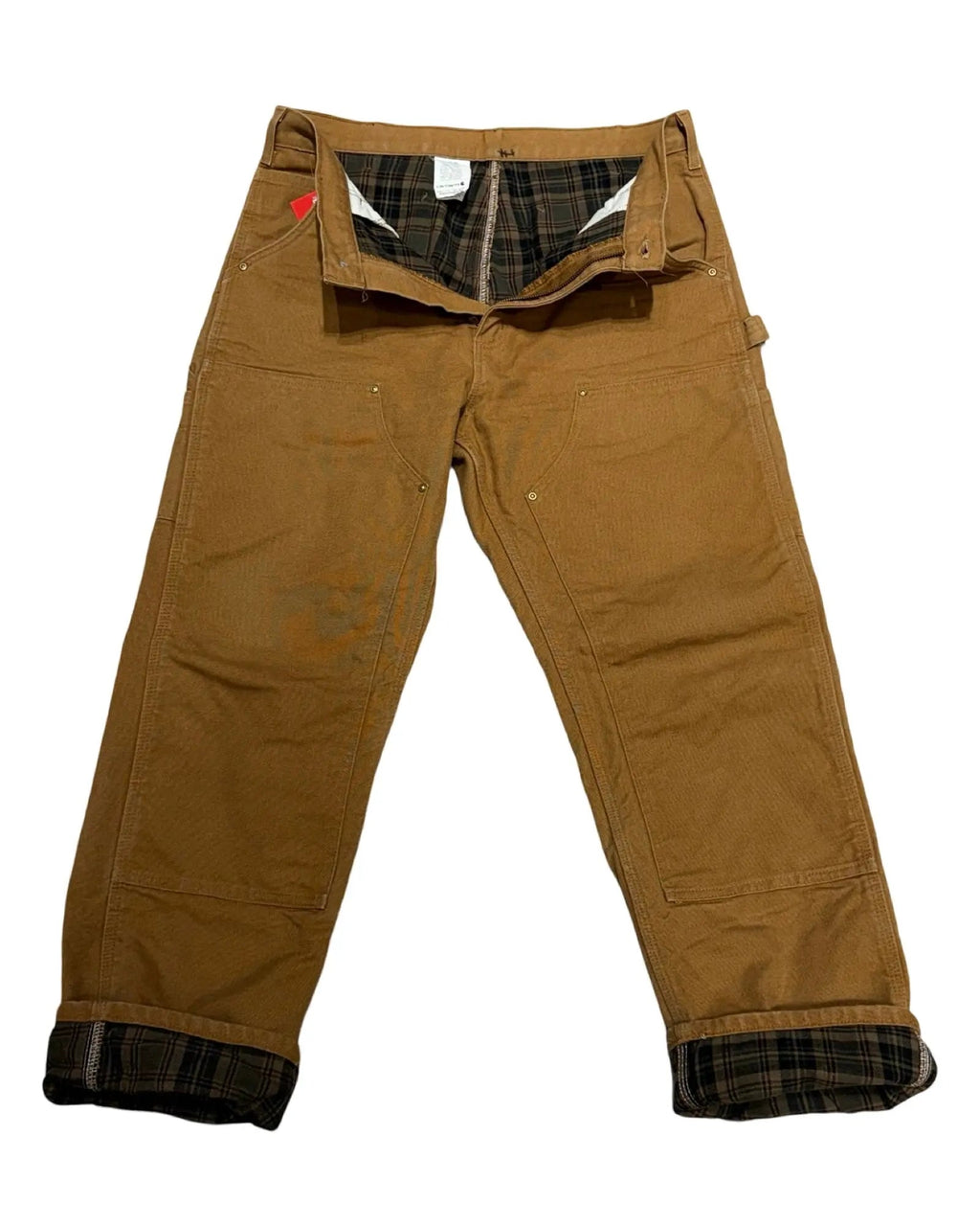 Vintage Carhartt Tan Flannel Double Knee Carpenter Pants product image 3