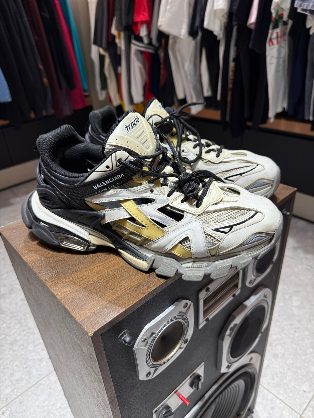 Balenciaga Track 2 Beige White Black Runners Sneakers