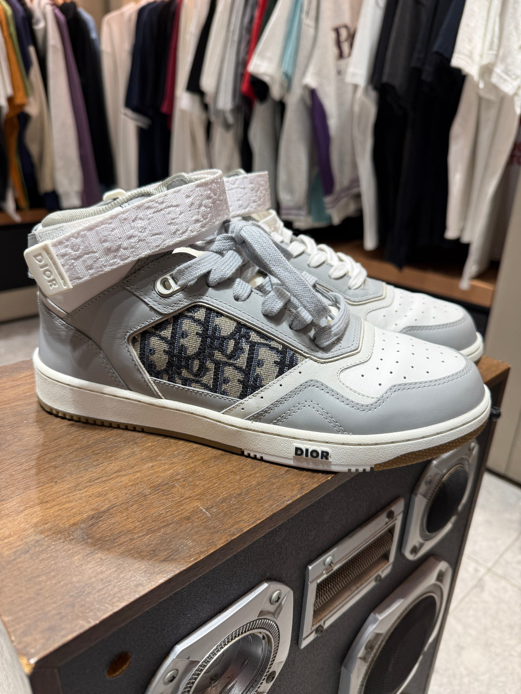 US 9 Dior B27 High Oblique Grey Sneakers