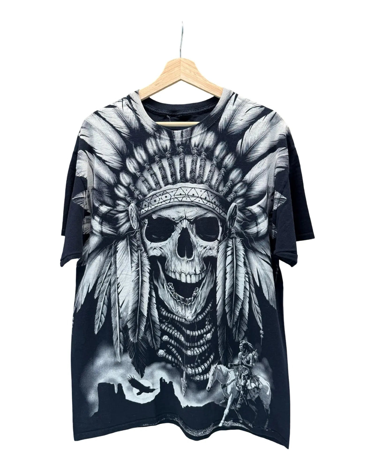 Vintage 90s Native American Skull Big Print Tee product image 1